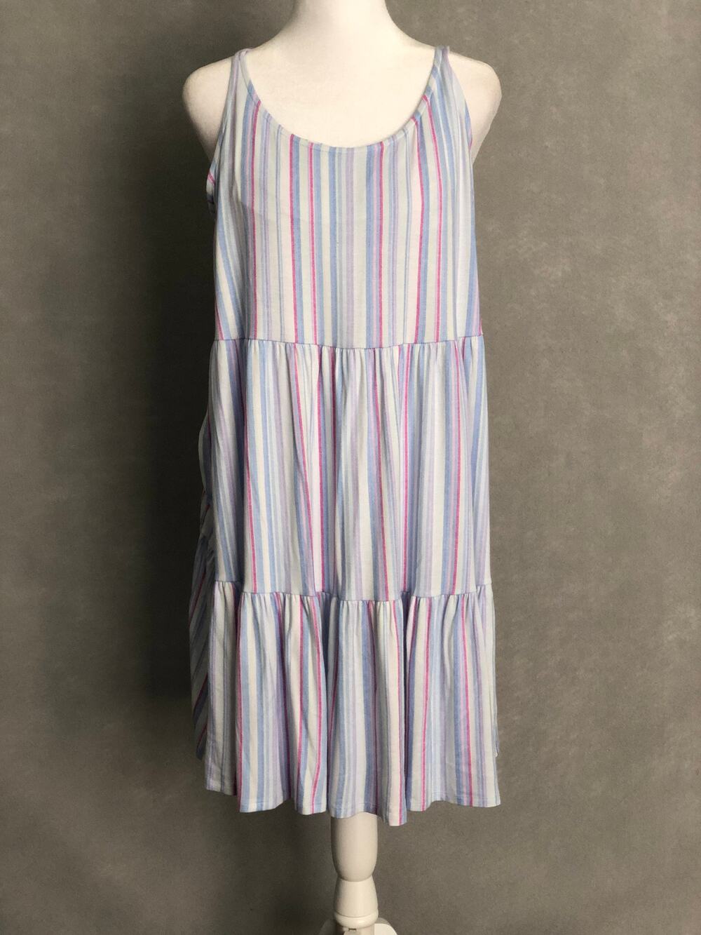 Tommy Bahama Short Night Gown Stripe Sleeveless Women's Large NEW